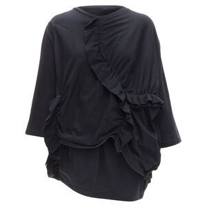 Marni cotton red ruffles sleeves boxy top